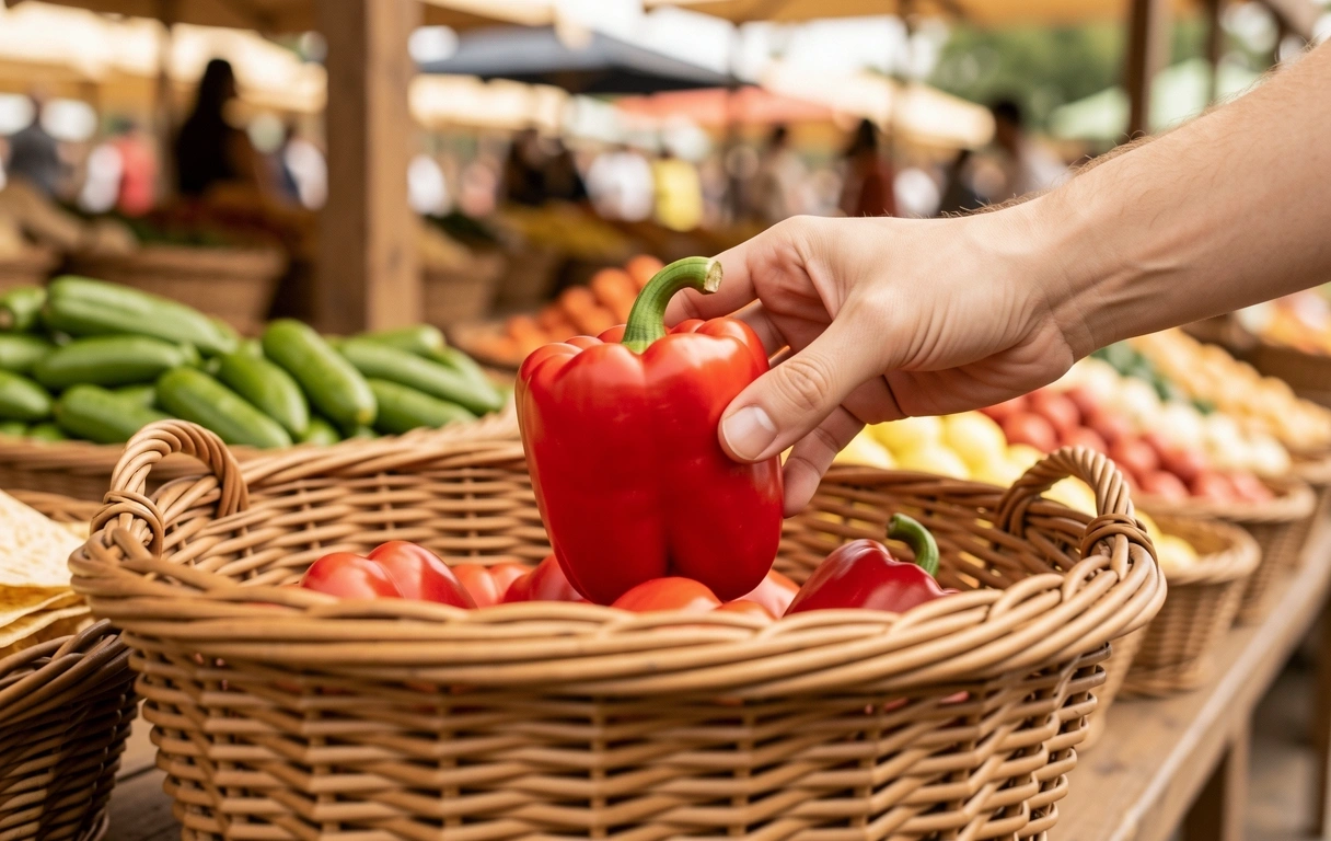 Selección de ingredientes frescos